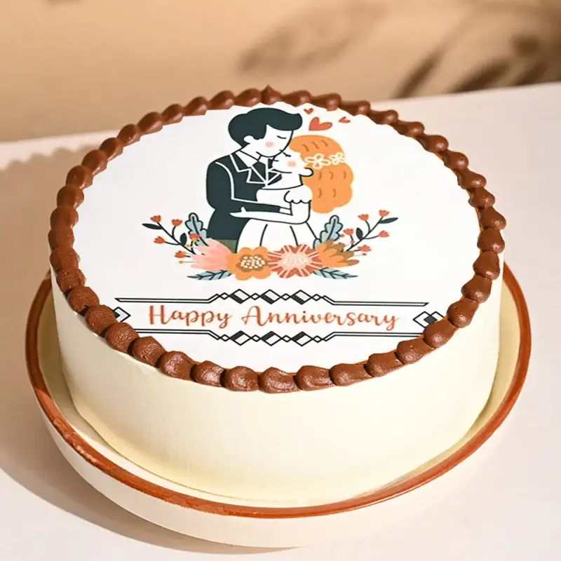 Perfect Couple Anniversary Photo Cake