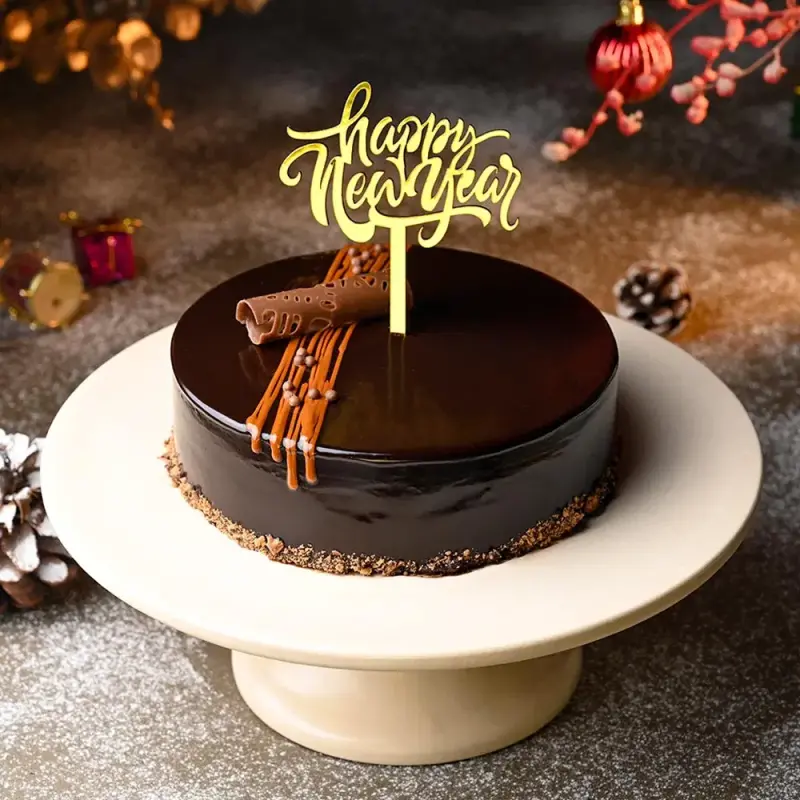 New Year Choco Truffle Cake With Topper