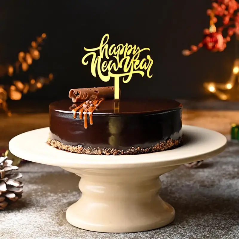 New Year Choco Truffle Cake With Topper