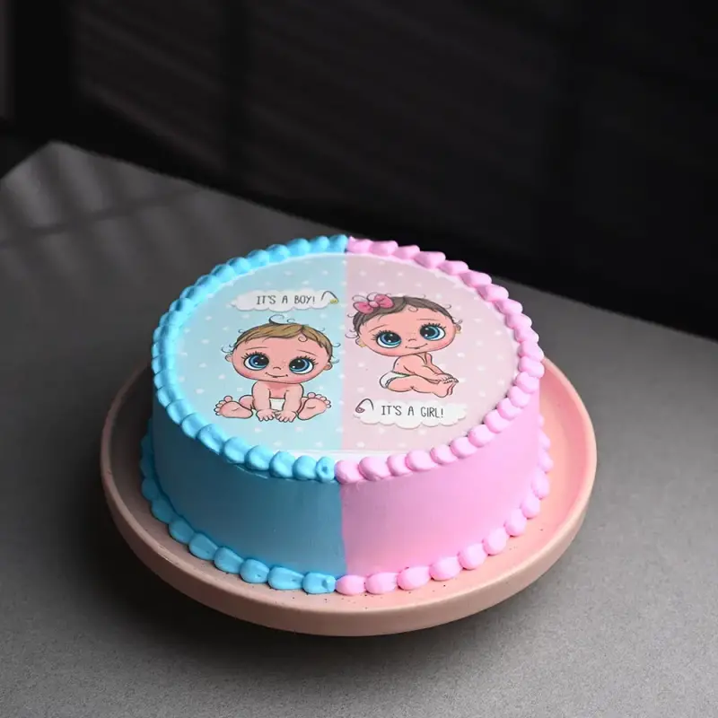 Pink N Blue Baby Shower Theme Cake
