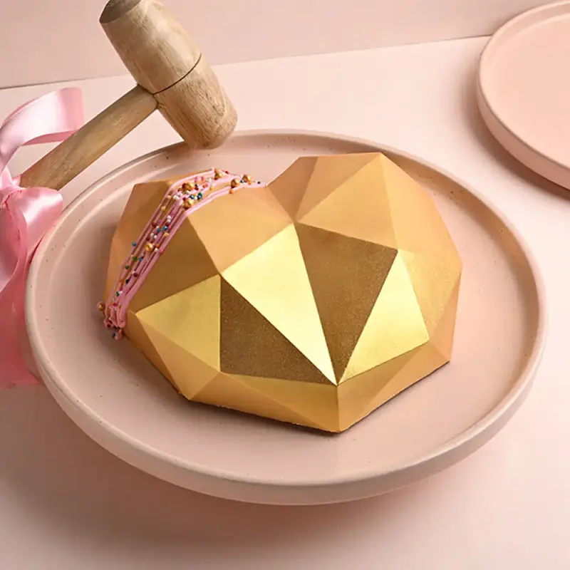 Golden Heart Pinata Chocolate Cake