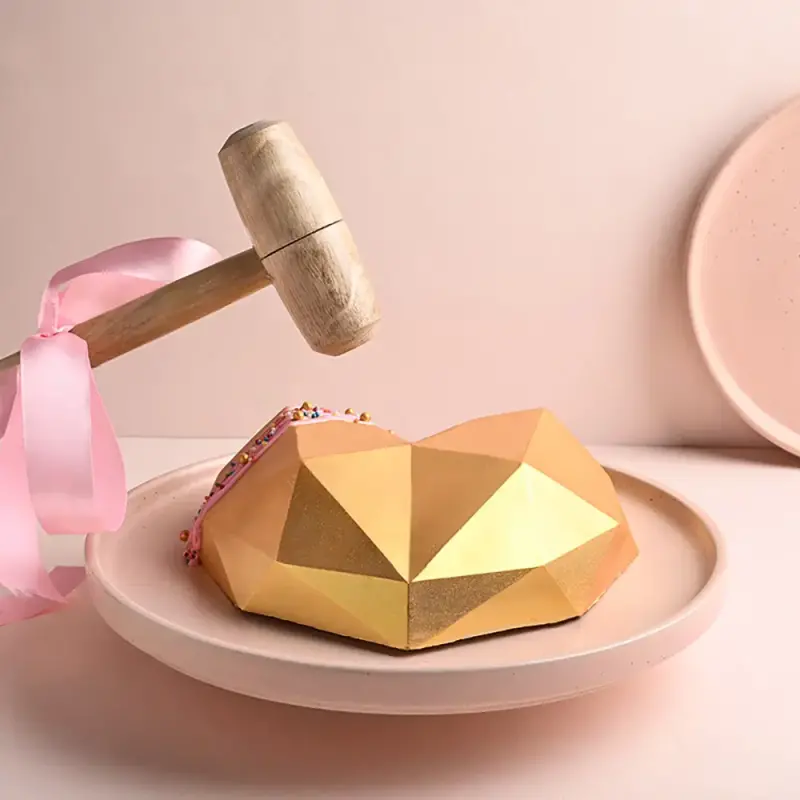 Golden Heart Pinata Chocolate Cake