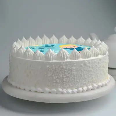 Round Shaped Buttercream Baby Shower Poster Cake