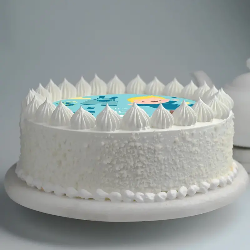 Round Shaped Buttercream Baby Shower Poster Cake